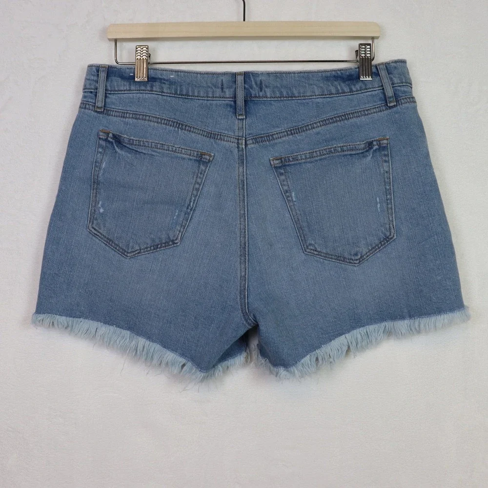 LOFT‎ Blue Distressed Raw Hem Denim Jean Shorts Size 10 30